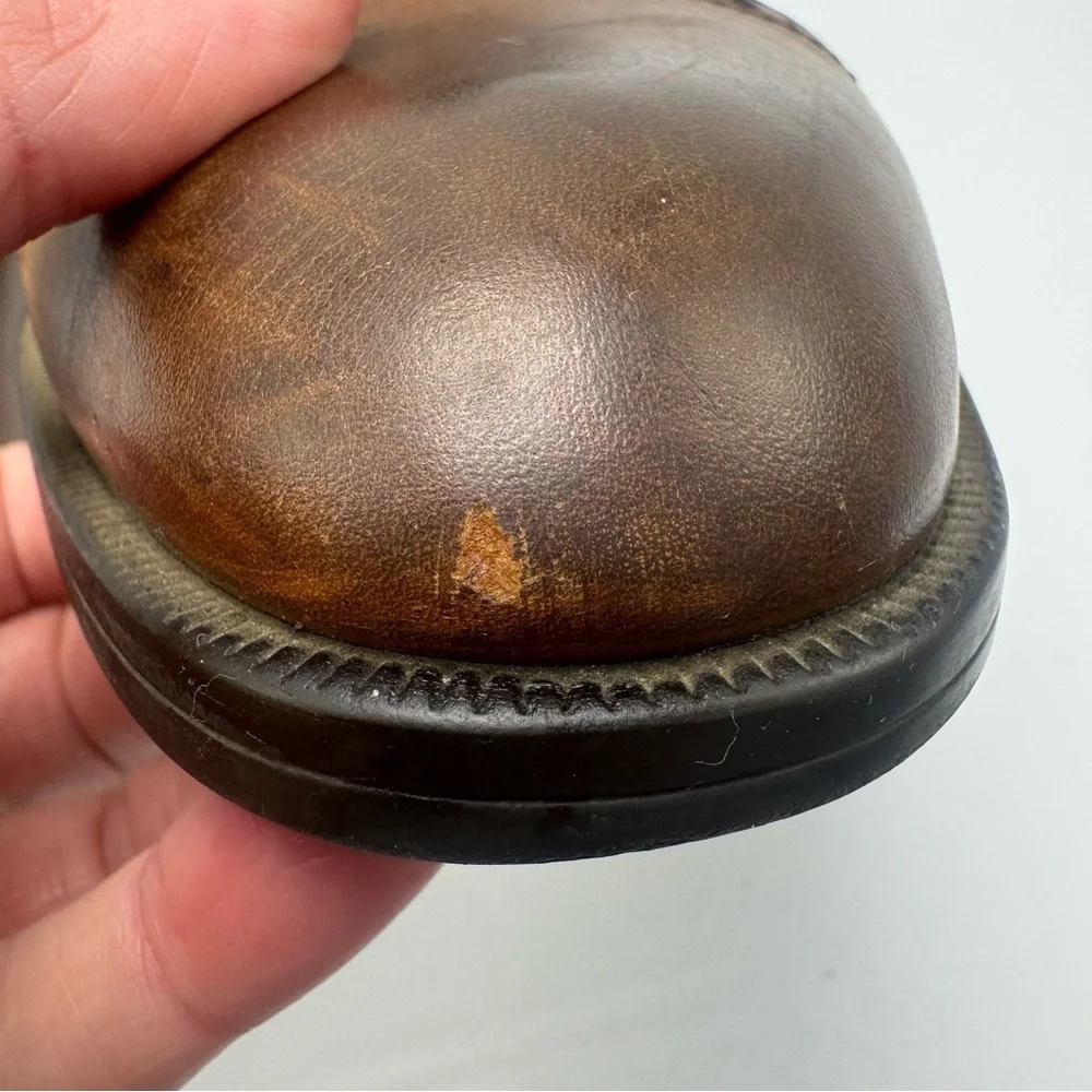 Ermenegildo Zegna Avenue Flex Brown Cap Toe Oxford Shoes 9 US Leather Brogue